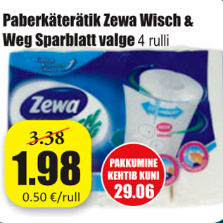 Allahindlus - Paberkäterätik Zewa Wisch & Weg Sparblatt valge