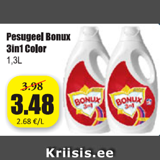 Allahindlus - Pesugeel Bonux 3in1 Color 1,3 l