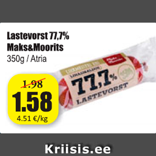 Allahindlus - Lastevorst 77,7% Maks&Moorits