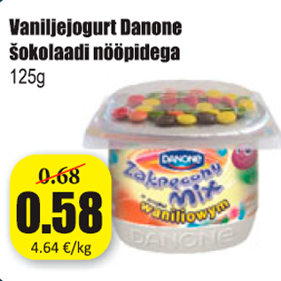 Allahindlus - Vaniljejogurt Danone šokolaadi nööpidega 125 g
