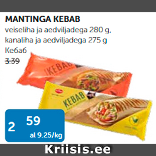 Allahindlus - MANTINGA KEBAB