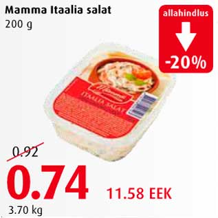 Allahindlus - Mamma Itaalia salat