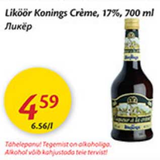 Allahindlus - Liköör Konings Creme,