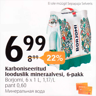 Allahindlus - Karboniseeritud looduslik mineraalvesi, 6-pakk