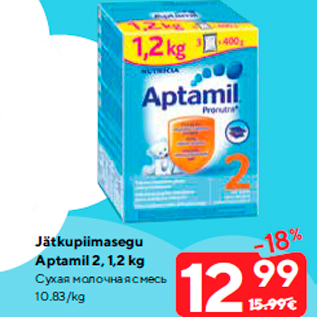 Allahindlus - Jätkupiimasegu Aptamil 2, 1,2 kg