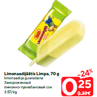 Allahindlus - Limonaadijäätis Limpa, 70 g limonaadi ja guanabana