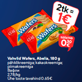 Allahindlus - Vahvlid Wafers, Abelia, 180 g