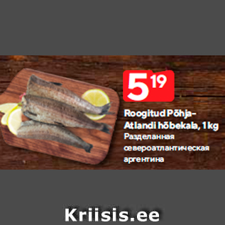 Allahindlus - Roogitud Põhja- Atlandi hõbekala, 1 kg