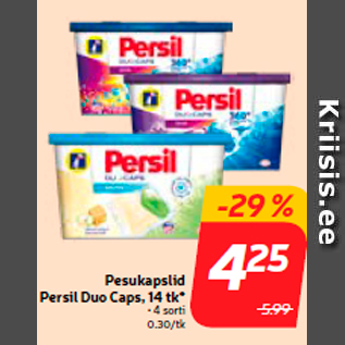 Allahindlus - Pesukapslid Persil Duo Caps, 14 tk*