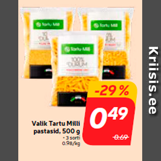 Allahindlus - Valik Tartu Milli pasta sid, 500 g