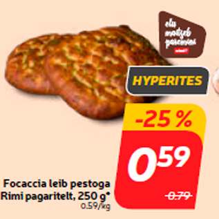 Allahindlus - Focaccia leib pestoga Rimi pagaritelt, 250 g*