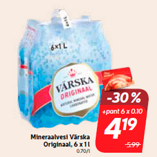 Allahindlus - Mineraalvesi Värska Originaal, 6 x 1 l