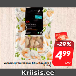 Allahindlus - Vannamei viburhännak XXL, ICA, 350 g