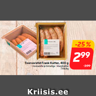 Allahindlus - Toorvorstid Frank Kutter, 400 g