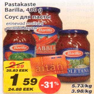 Allahindlus - Pastakaste Barilla