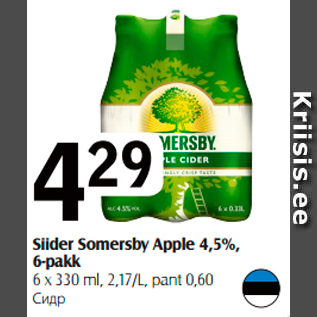 Allahindlus - Siider Somersby Apple 4,5%, 6-pakk