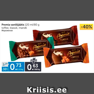 Allahindlus - Premia vaniljejäätis 120 ml/80g