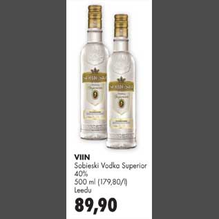 Allahindlus - Viin Sobieski Vodka Superior