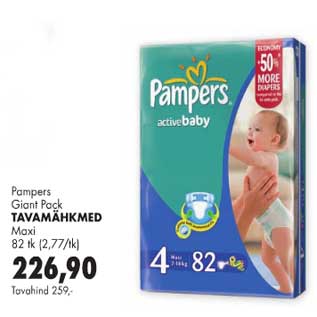 Allahindlus - Pampers Giant Pack tavamähkmed Maxi