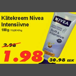 Allahindlus - Kätekreem Nivea Intensiive