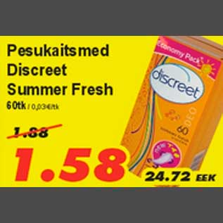 Allahindlus - Pesukaitsmed Discreet Summer Fresh