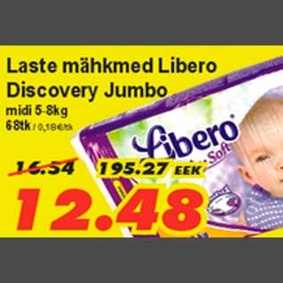 Allahindlus - Laste mähkmed Libero Discovery Jumbo