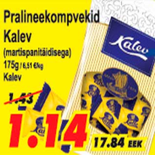 Allahindlus - Pralineekompveekid Kalev martsipanitäidisega Kalev