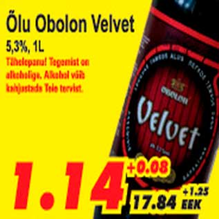 Allahindlus - Õlu Obolon Velvet