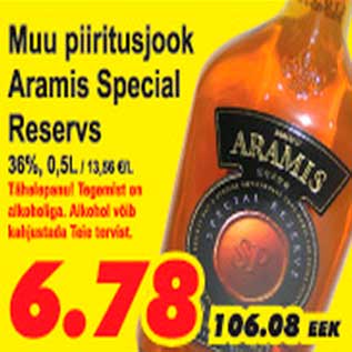 Allahindlus - Muu piiritusjook Aramis Special Reservs