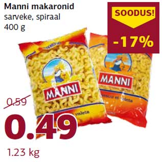 Скидка - Макароны Manni