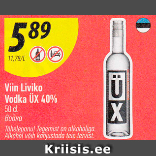 Allahindlus - Viin Liviko Vodka ÜX