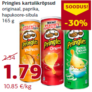 Скидка - Картофельные чипсы Pringles