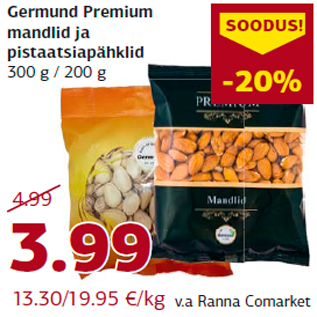 Allahindlus - Germund Premium mandlid ja pistaatsiapähklid
