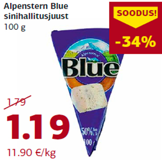 Allahindlus - Alpenstern Blue sinihallitusjuust 100 g