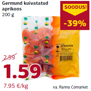 Allahindlus - Germund kuivatatud aprikoos 200 g