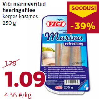 Allahindlus - Viči marineeritud heeringafilee