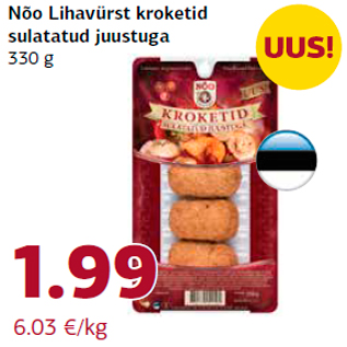 Allahindlus - Nõo Lihavürst kroketid sulatatud juustuga 330 g