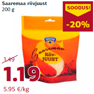 Allahindlus - Saaremaa riivjuust 200 g