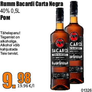 Allahindlus - Rumm Bacardi Carta Negra