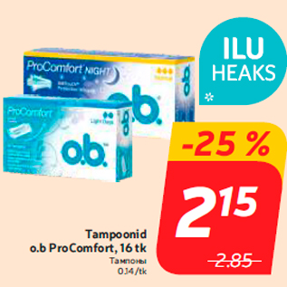 Allahindlus - Tampoonid o.b ProComfort, 16 tk