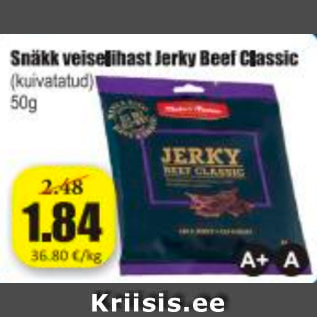 Allahindlus - Snäkk veiselihast Jerky Beet Classic