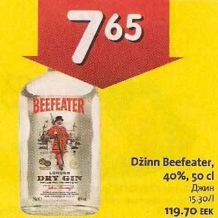 Allahindlus - Džinn Beefeater