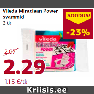 Allahindlus - Vileda Miraclean Power svammid 2 tk