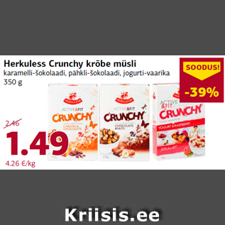 Allahindlus - Herkuless Crunchy krõbe müsli