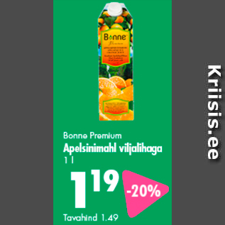 Allahindlus - Bonne Premium Apelsinimahl viljalihaga 1 l