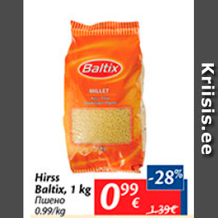 Allahindlus - Hirss Baltix, 1 kg