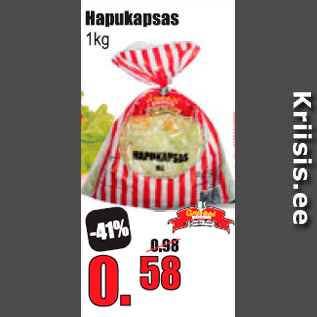 Allahindlus - Hapukapsas 1 kg