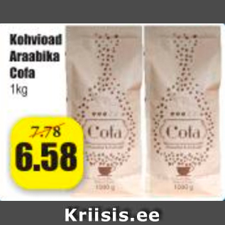 Allahindlus - Kohvioad Araabika Cofa 1 kg