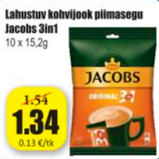 Скидка - Кофейный растворимый молочный напиток Jacobs 3в1