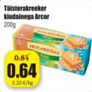 Allahindlus - Täisterakreeker kiudainega Arcor 200 g